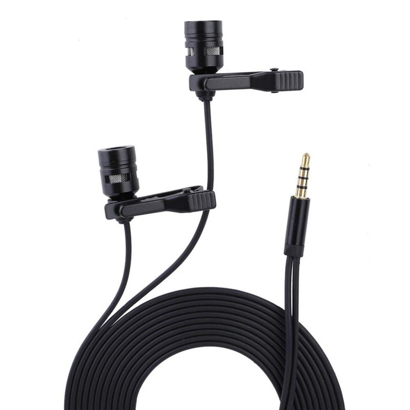 Micrófono de Solapa Lavalier Hakeeta Omnidireccional, Kit de Micrófono con