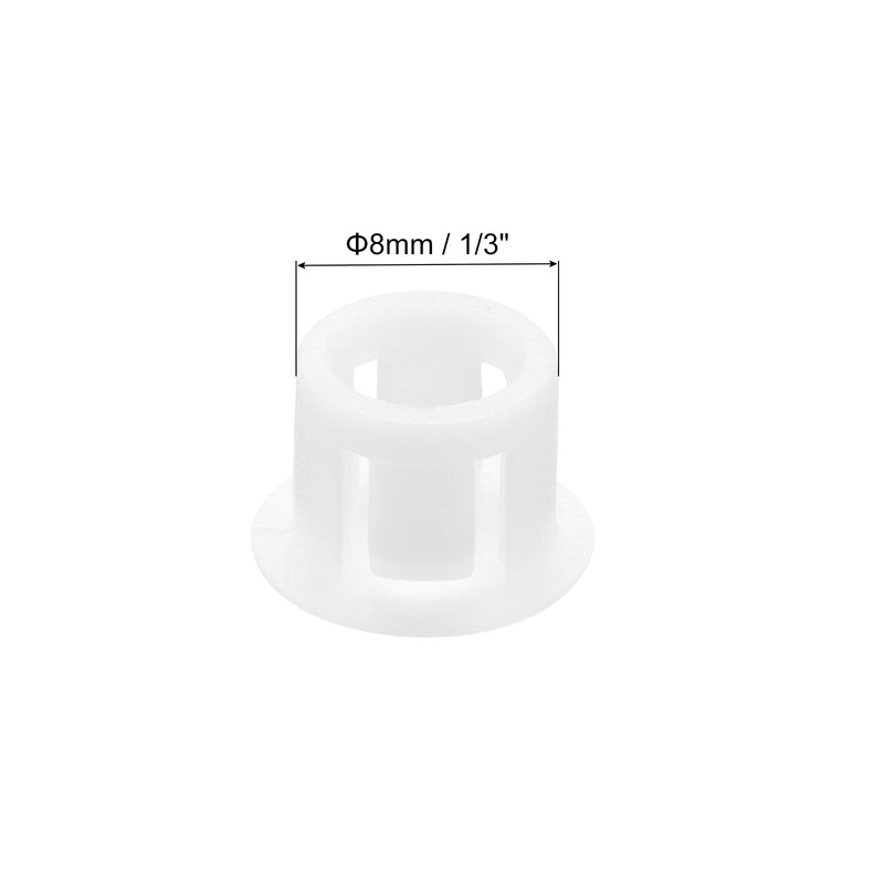 MECCANIXITY 100PCS 8mm(5/16") White Plastic Hole Plugs, Flush Type Panel