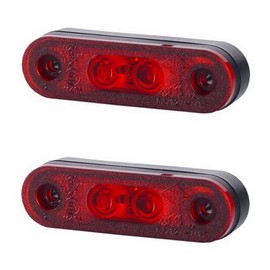 BUL BARS 2 x 2 SMD LED Red Side Light with Rubber Pad 12 V 24 V E-mark Position Light Car Truck Car Lamp Light Universal