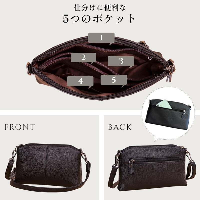 [Happy RURU] Women's Shoulder Bag, Crossbody Shaped, Small, Lightweight, Genuine
