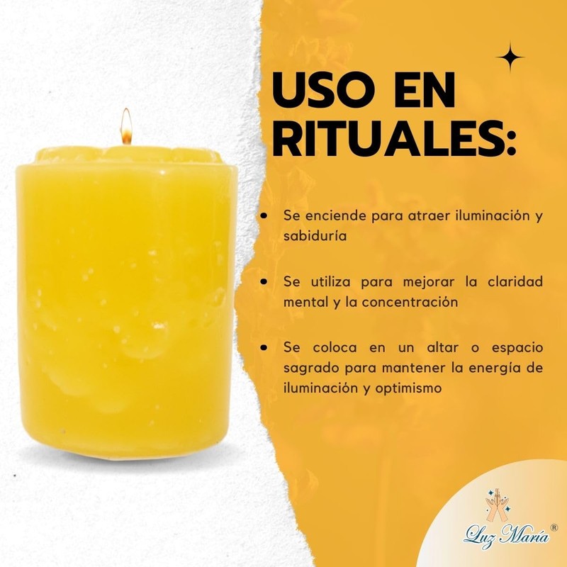 Velón Color Amarillo 500grs-Luz María