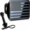 eVerHITCH USA Stainless Steel Flag Emblem Metal Hitch Cover with