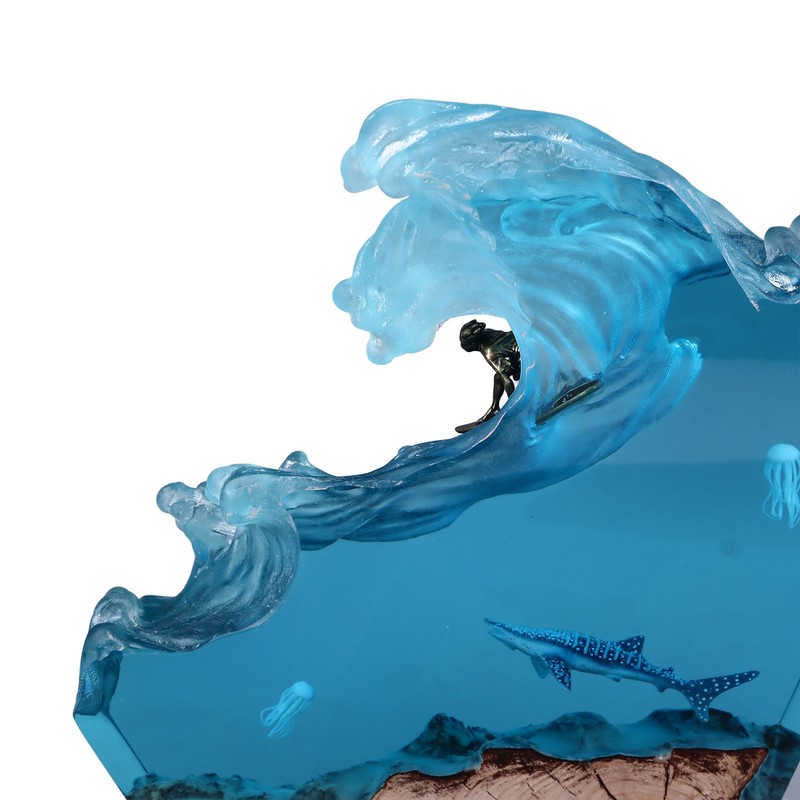 Desktop Sea Wave Decoration Delicate Resin Lamp Night Light for