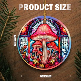 Touber Christmas Ornament, Christmas Decoration, Holiday Present Idea, Heirloom Keepsake, Round Ceramic, Gift Exchange, Gift Idea, Mushroom