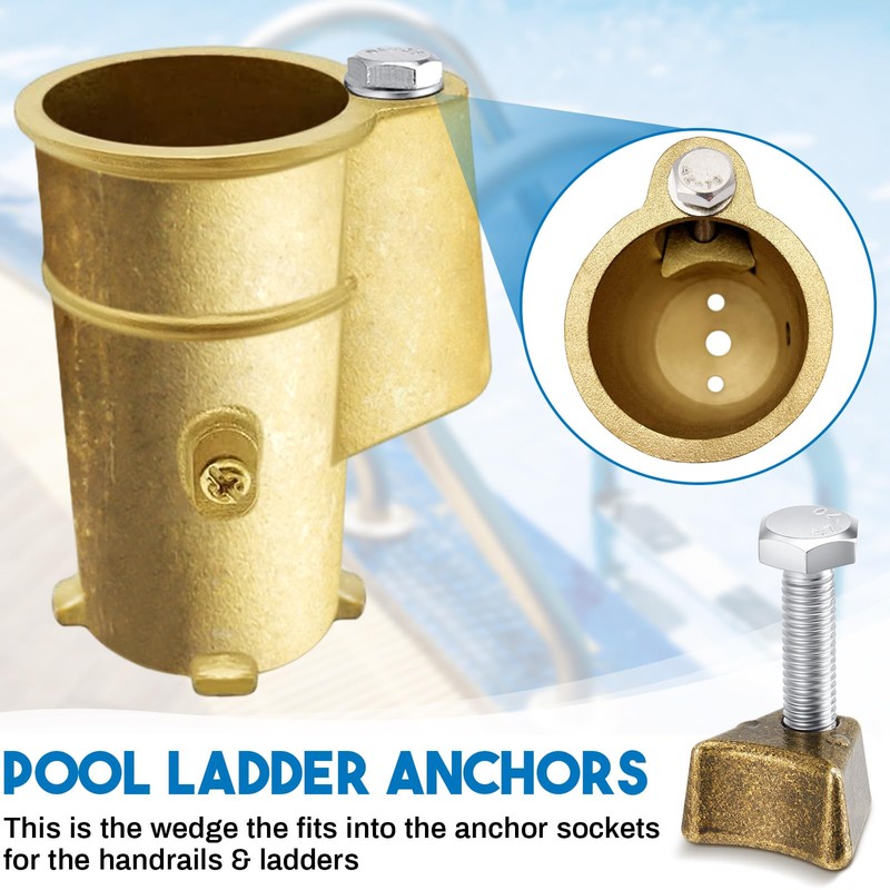 MorningRo 1 Pcs Pool Ladder Anchors Bronze Wedge Assembly Swimming