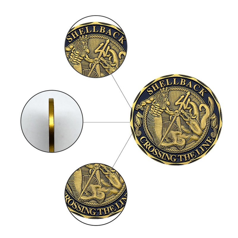 Shellback Crossing The Line Navy Challenge Coin - United States