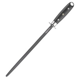 Elephas Plus 12 Inch Black Honing Rod, Sharpening Steel for Kitchen Knives – 12" Honing Steel – Craftsman Selection Series Handle Design Knife Sharpener