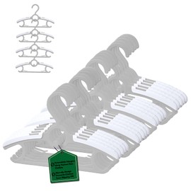 MangoKit Baby Nursery Closet Hangers,20 Pack Kids Hangers for Baby Toddler Children Kids Teen, Extendable & Stackable & Non-Slip Baby Pants Hanger, 11-14.5" Adjustable Child Hangers(Grey)