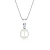 Elli Diamonds Women's Freshwater Cultured Pearl Diamonds Necklace (0.03 Carat)