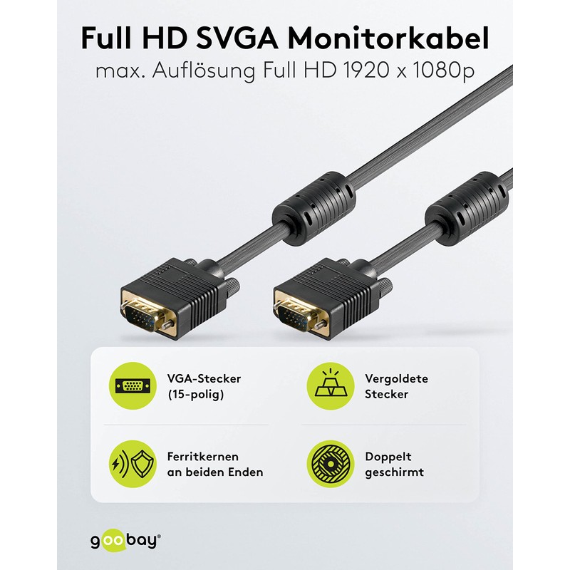 Wentronic 2m SVGA XGA 200 Monitor Cable