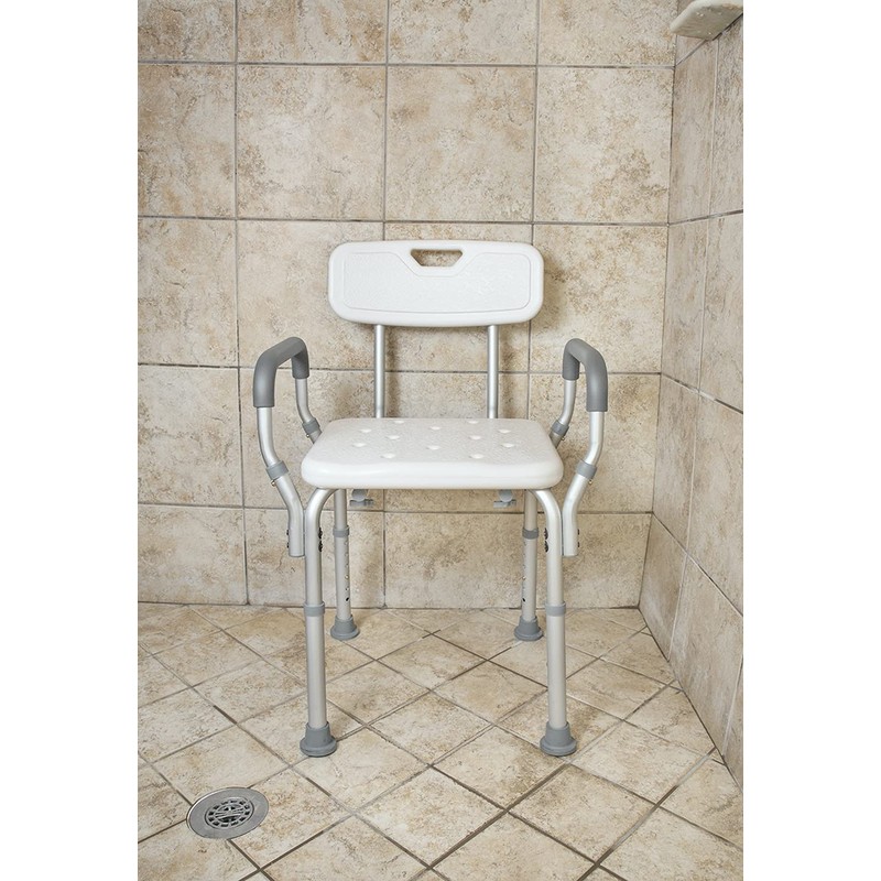 Essential Medical Supply Molded Shower Bench with Arms and Back