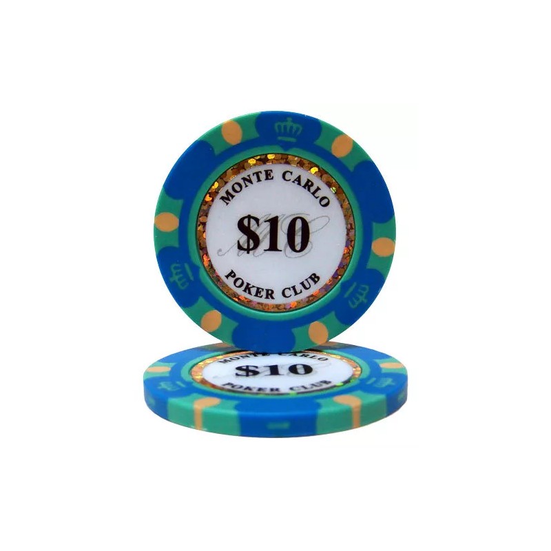 New Bulk Lot of 200 Monte Carlo Poker Chips -