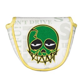 Big Crazy Golf Club Covers, Golf Club Covers Funny, Driver Hybrid Fairway Wood Headcover, Mallet Blade Putter Cover, Golf Head Covers, Green Skull Design, Golf Gift Accessories for Men Women