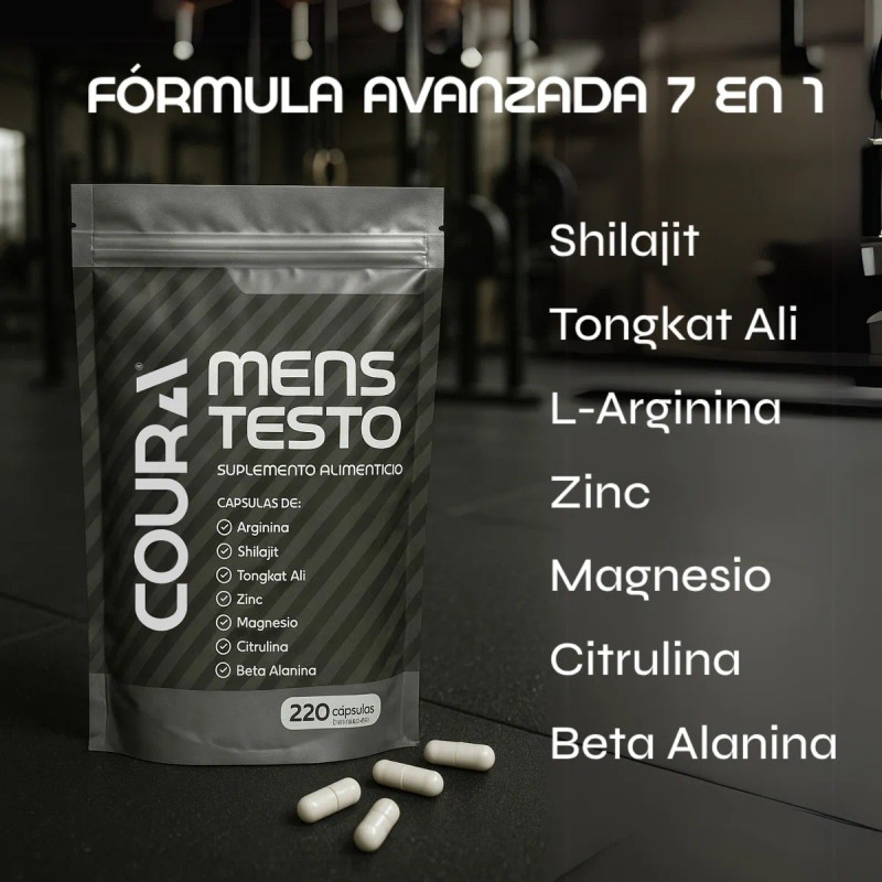 Coura Mens Testo 7 Suplemento Multivitaminico 220 Capsulas Sabor Sin