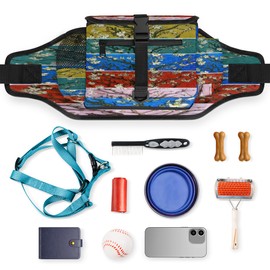 bisibuy Four Color Flower Dog Treat Training Pouch with Adjustable Switch Dog Treat Pouch Easily Carries Pet Toys Kibble for Training Reward Walking Waist Belt