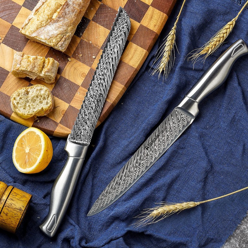 Astercook Knife Set, 15-Piece Kitchen Knife Set with Block, Built-in
