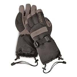Guide Gear Men's Leather Winter Gloves Insulated, Waterproof For Snowmobile, Snowboard, Skiing Black w/Black Palm 2XL