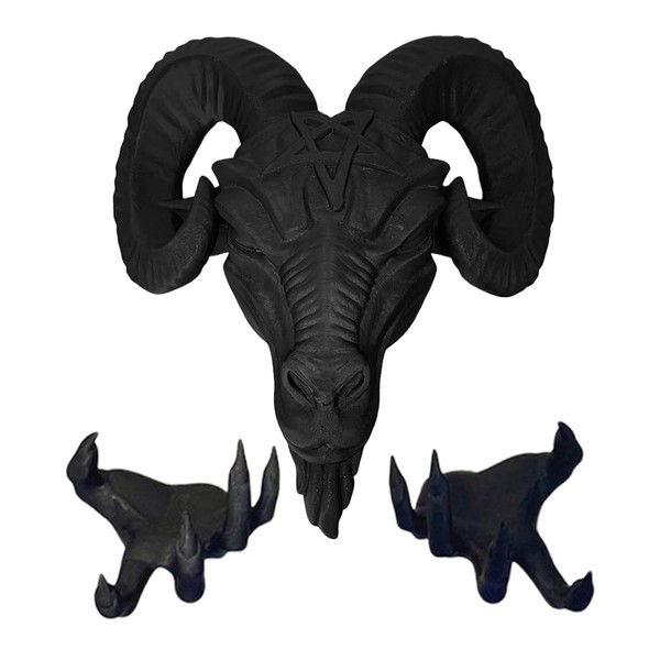 EUBEISAQI Baphomet Statue,Resin Baphomet Head and Hands Sculpture for Wall