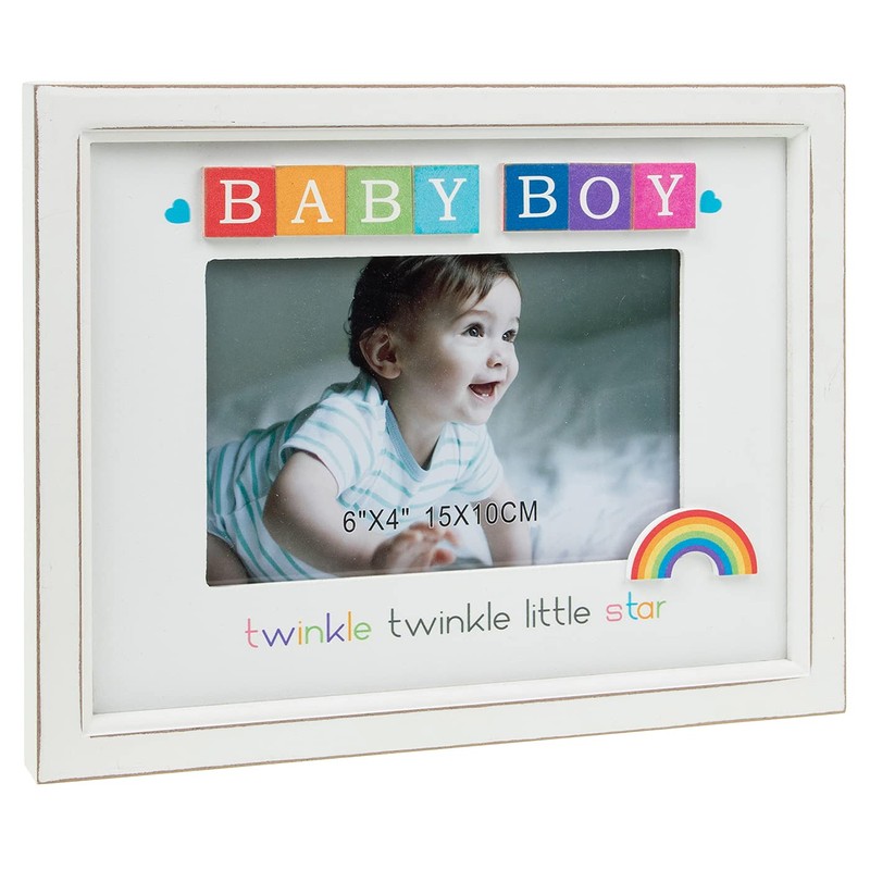 Rainbow Scrabble Frame 6x4 - Baby Boy - Twinkle Twinkle