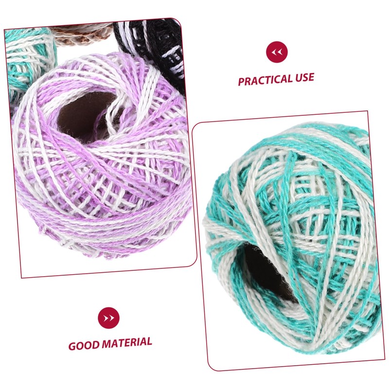 Tofficu Multi-Function Embroidery Thread Kit 12 Rolls Cotton Yarn for