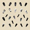 Christmas Black Press on Nails Long Coffin Fake Nails with