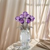 QAZMJUE Purple Crystal Rose Flower Figurine - Elegant Glass Rose
