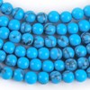 GEM-Inside Natural 2mm Blue Turquoise Round Gemstone Semi Precious Loose