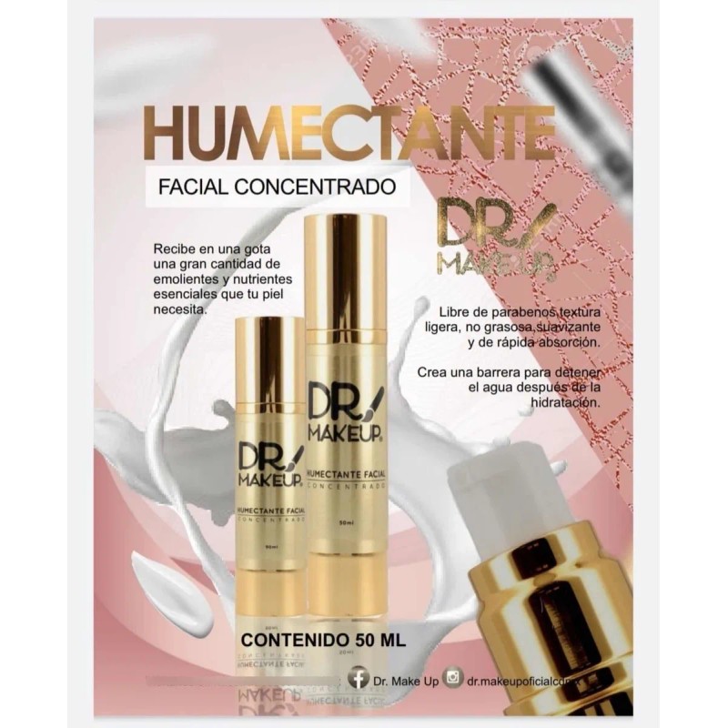 Humectante Facial Concentrado Makeup Rostro Día Noche Piel Sensible