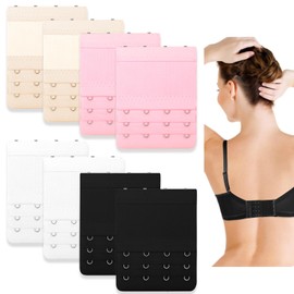 8PCS Bra Strap Extender 3 Hook/4 Hook/5 Hook, Women's Soft Comfortable Stretchy Back Bra Accessories Extensions Strap