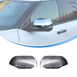 HIRUFAIT 2PCS Side Door Mirror Cover for Toyota Tundra 2022-2024/ Sequoia 2023-2024, Car Exteror Exterior Rear View Mirror Housing Protector Cover Cap Self-adhesive Accessories ABS Material