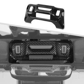 Jimen Compatible with Jeep Wrangler JL JLU & Gladiator JT 2024-2025, Interior Rearview Mirror Upper Panel Cover Trim (Carbon Fiber)