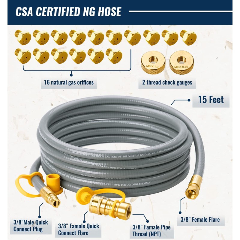 CALPOSE 15 Feet 5249 Propane to Natural Gas Conversion Kit