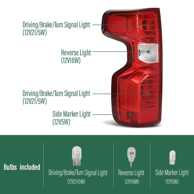 LQI Tail Light Assembly Rear Lights Tail Lamp Left Driver