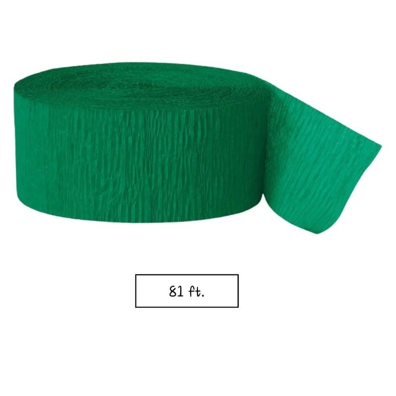 Premium Emerald Green Crepe Paper Streamer - 81 ft (1