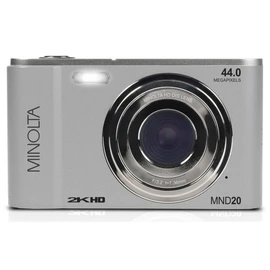 Minolta MND20 44MP Digital Camera – 2.7K Ultra HD Video, 16X Digital Zoom, Anti-Shake Stabilization, Time Lapse, Face Detection, 2.9-inch LCD Display – Lightweight Compact Camera (Silver)