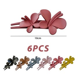 6 Pieces of Double Butterfly Hairpins, Matte Duckbill Hairpins, Women's High Ponytail Hairpins, Large Fashionable Hairpins, Suitable for Styling Hair.