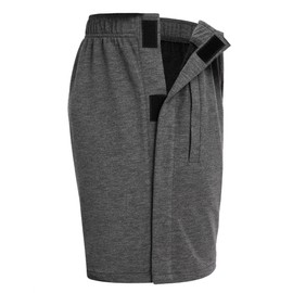 Deyeek Mens Tearaway Vlecro Shorts After ACL Knee Surgery Snap On Shorts for Women Tear Away Post Surgery Pants with Pockets Dark Grey