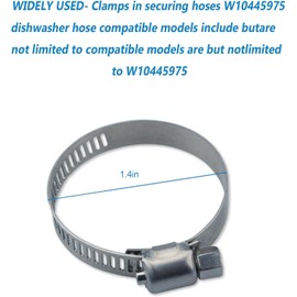 4Pk W10445975 Pump Hose Clamps Fit Whirlpool Kenmore Dishwashers