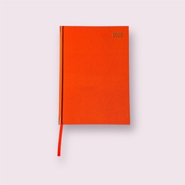 2026 A5 Premium Week To View Diary Hardback Cover Appointment & Ribbon Marker, Full Year Planner, Organizer for Business, Office, Home, Traveling, Organization (Orange)