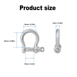 25 Packs 1/4 Inch 304 Stainless Steel D Ring Shackles Set for Outdoor Adventure?Traction Steel Wire and Heavy Duty Construction, Bow Shape, Anchor Shackles 6 mm, by GENHAKON
