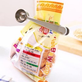 2 Pieces Stainless Steel Measuring Scoop with Sealing Clip for Coffee, Tea, Protein Powder, Instant Drinks Lovers