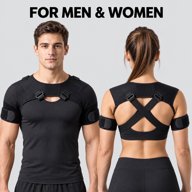 Adjustable Double Shoulder Brace – Breathable Neoprene Compression Support with