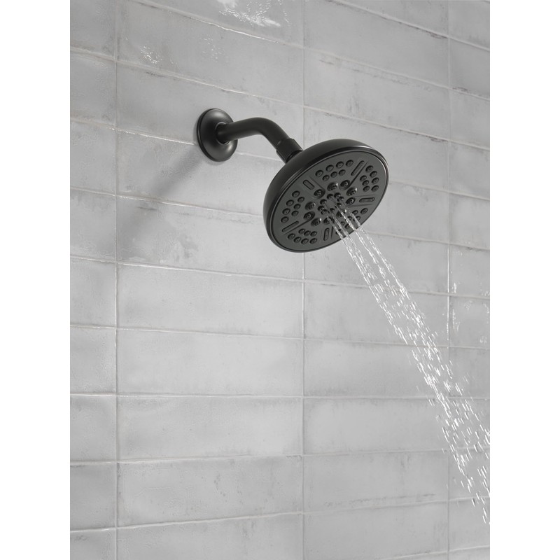 Delta Faucet 8-Spray Touch-Clean Matte Black Shower Head, Delta Shower