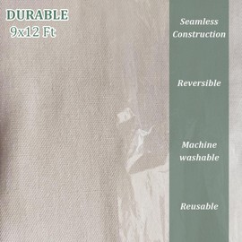 Kingorigin Canvas Drop Cloth, 9 x 12 Feet Canvas Tarp, Washable and Reusable Cotton Paint Tarp, Drop Cloths for Painting, Curtains, Furniture and Floor Protection