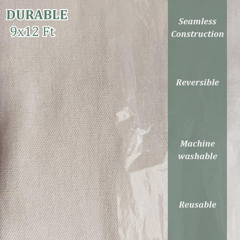 Kingorigin Canvas Drop Cloth, 9 x 12 Feet Canvas Tarp,