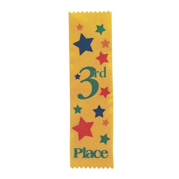 Fun Express - "3rd Place Award Ribbons - Stationery - Awards - Award Ribbons & Paper Certificates - 12 Pieces