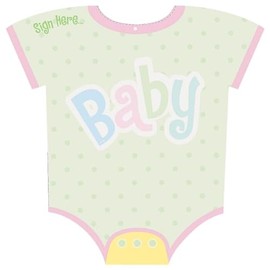 Unique 18" x 18" Polka Dot Baby Onsie Party Sign-In Sheet 1 Pc, Multicolor