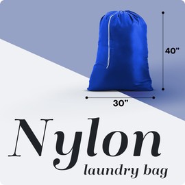 Handy Laundry Nylon Bag - Locking Drawstring Closure, Machine Washable, These Large Bags Will Fit a Laundry Basket and Strong Enough to Carry up to Two Loads of Clothes. (Royal Blue | 30" x 40")