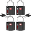 Forge Black 4 Pack TSA Approved Travel Luggage Locks Ultra-Secure