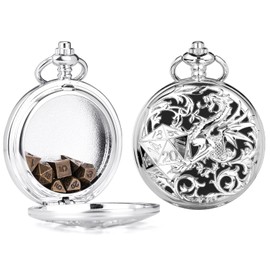 oyeaho Mini D&D Dice Set DND 7PCS Micro Polyhedral Metal Dice Dungeons and Dragons Accessories (2. Silver Dice Set)